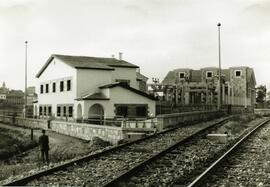 Subestación eléctrica de la estación de Astorga de la línea de Palencia a La Coruña