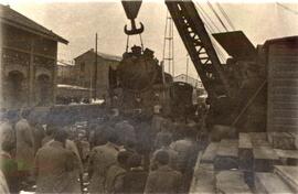 Descarrilamiento de locomotora de vapor 141 en Arcos de Jalón