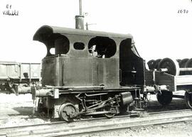 Locomotora de vapor E 1 tipo 020 T de la Compañía del Norte, fabricada por Cockerill en el año 18...