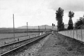 Señal eléctrica E 6 en la estación de Miranda de Ebro de la línea de Madrid a Irún