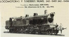 Locomotora de vapor de la serie RENFE 242-0401 a 242-0406 (Ex serie Norte 4201 a 4206)