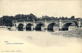 Puente Internacional de Irún de la línea de Madrid a  Irún o Madrid a Hendaya de la Compañía del ...