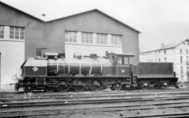 Locomotora de vapor del Ferrocarril de La Robla, de la serie 191-185 construida por la Sociedad A...