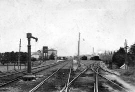 Playa de vías de la estación de Monjós (Els Monjos), lado Arbós, de la línea de Barcelona-Término...