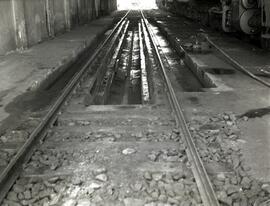 Depósito de vapor y tracción eléctrica de la estación de Miranda de Ebro de la línea de Madrid a ...