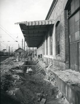 Estación de Madrid - Príncipe Pío. Obras de construcción del foso de reconocimiento