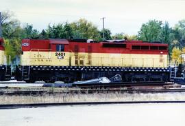 Noth Fond du Lac - Shops Yard. Locomotora diésel WC-2401. Compañía Wisconsin Central (WC)