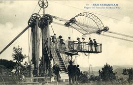 Llegada del funicular o tranvía aéreo o transbordador del Monte Ulía (San Sebastián)