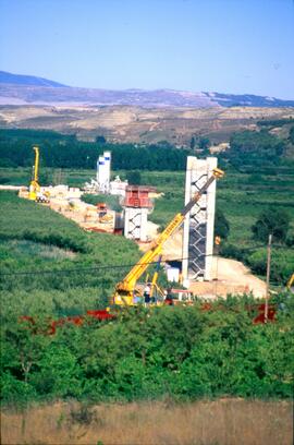 Construcción del viaducto del Jalón