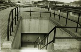 Entrada al paso inferior de la estación de Mataporquera en la línea de Venta de baños a Santander