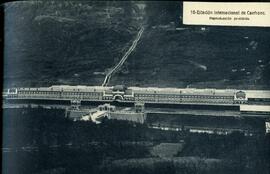 Vista de la estación internacional de Canfranc en la línea de Canfranc a Francia
