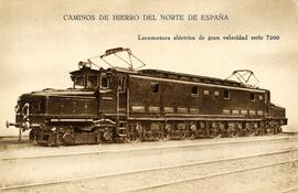 Locomotora eléctrica de gran velocidad de la serie 7200 de la Compañía de los Caminos de Hierro d...