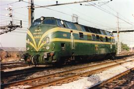 Locomotora diésel hidromecánica 340 - 003 - 3 de la serie 340 - 001 a 032 de RENFE, ex. 4003 de l...