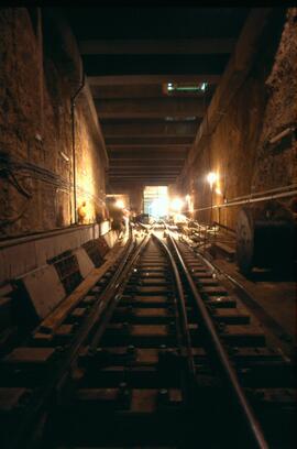 Obras de construcción de la línea 3 del Metro de Valencia, con servicio entre las estaciones de A...