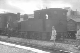 Locomotora de vapor nº6 "Muro", de rodaje, 1-3-1-T en la estación de Gandía, de los Fer...