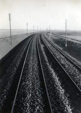 Vista de la revisión reducida de la vía ascendente situada en el km 76,700 de la línea de Palenci...