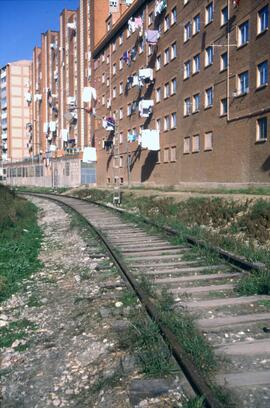 Salida de la estación de Burgos en la línea Burgos-Soria (compañía Santander Mediterráneo)