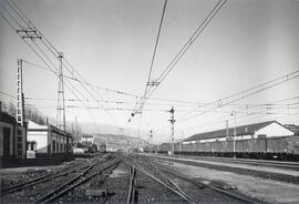 Playa de vías de la estación de Mora La Nueva de la línea de Madrid a Barcelona (vía Caspe)