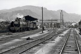 Depósito de máquinas de la estación de Cistierna del Ferrocarril de la Robla