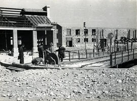 Rotonda en construcción de la estación de Ponferrada de la línea de Palencia a La Coruña
