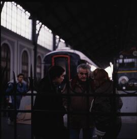 Rodaje de la película Amantes del director Vicente Aranda en la estación de Madrid - Delicias