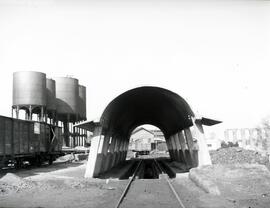 Depósito de material y tracción de la estación de Mérida de la línea de Madrid a Badajoz