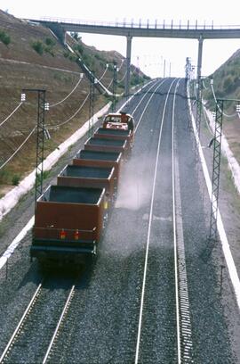 Vía en el tramo Lérida-Tarrés de la línea Madrid-Barcelona-Frontera Francesa