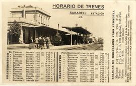 Vista de la estación de Sabadell y horario de sus trenes