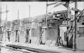 Obras de construcción de la nueva estación de Toledo. Línea Castillejo-Toledo