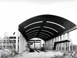 Depósito de vapor y tracción eléctrica de la estación de Miranda de Ebro de la línea de Madrid a ...