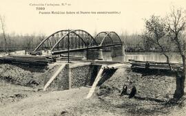 Puente Metálico sobre el Duero en construcción