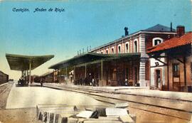 Estación de Castejón de Ebro de la línea de Castejón a Bilbao y Alsasua a Zaragoza de la Compañía...