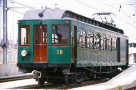 Perspectiva general del automotor eléctrico del Ferrocarril de Barcelona - Sarriá