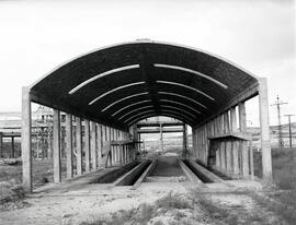 Depósito de vapor y tracción eléctrica de la estación de Miranda de Ebro de la línea de Madrid a ...