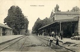 Renovación de vía en la estación de Vitoria de la Compañía del Norte