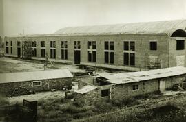 Talleres del depósito de máquinas de la estación de Miranda de Ebro en la línea de Madrid a Irún