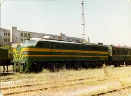 Locomotora diésel ALCO 1615 de la serie 1601 a 1617, ubicada en la estación de Madrid - Delicias,...