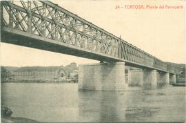 Puente de ferrocarril de Tortosa sobre el río Ebro, denominado Ebro I y situado en el km 191,983 ...