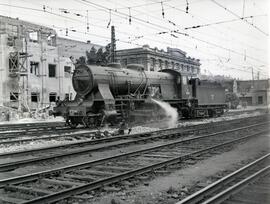 Locomotora de vapor 240 - 2347 de RENFE (ex MZA serie 1401 a 1565) y fabricada por la MTM, en la ...