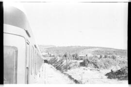 Viaje de prueba a Burgos por el Ferrocarril directo Madrid - Burgos, al que asistió el Ministro d...