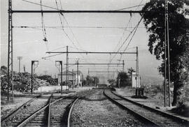 Catenaria de la estación de Sant Martí de Centelles