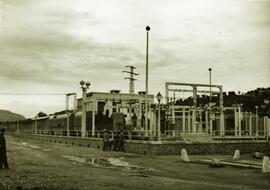 Subestación eléctrica perteneciente al proyecto de electrificación del "Ocho Catalán" e...