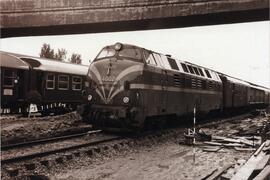 Locomotora diésel hidromecánica 340 - 002 de la serie 340 - 001 a 032 de RENFE, ex. 4002 de la se...