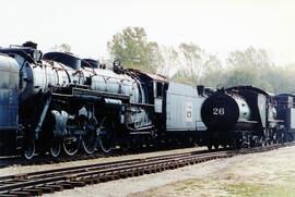 Vista general de la locomotora de vapor de la Compañía CB&Q nº 3007, en las instalaciones del...