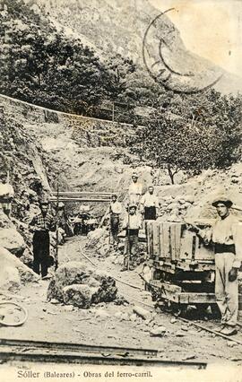Obras del ferrocarril en Sóller