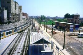 Estación de Ademuz del Tranvía de Valencia, gestionado por los Ferrocarrils de la Generalitat Val...