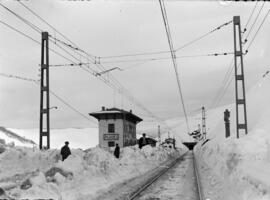 Nevada en la estación de Pajares