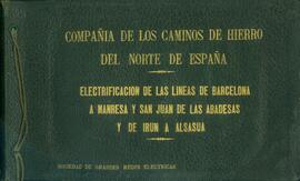 TÍTULO DEL ÁLBUM: Electrificación de las líneas de Barcelona a Manresa y San Juan de las Abadesas...