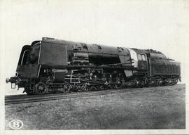 Locomotora de vapor tipo 1 Superpacific de los Ferrocarriles Belgas, fabricada en 1935 por Baume ...