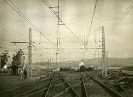 Agujas cruzadas en la estación de clasificacion de Las Matas en Madrid